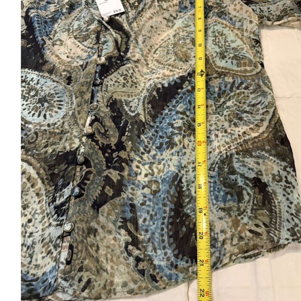 Philosophy Republic Clothing Sheer Paisley Print Long Sleeve Blouse XS - Picture 7 of 7